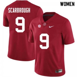 NCAA Women's Alabama Crimson Tide #9 Bo Scarbrough Stitched College Nike Authentic Crimson Football Jersey KF17X57HX